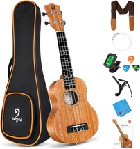 Vangoa Soprano Ukulele Beginner Kit 21 Inch Mahogany Acoustic Hawaiian U... - £43.42 GBP
