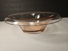 Pink Depression Glass Rolled Edge 11&quot; Centerpiece or Console Bowl Elegan... - £13.87 GBP