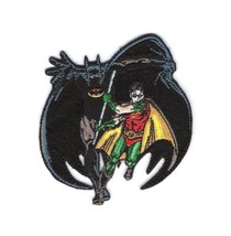 Batman and Robin Figures Running Embroidered Iron On Patch NEW UNUSED - $9.74