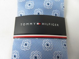 Men's Tommy Hilfiger Tie Classic Woven Silky Feel #Tommy-1 Blue White image 2