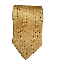 Guy LaRoche Vintage Gold With Black Mini Dot 100% Silk Tie - $32.73