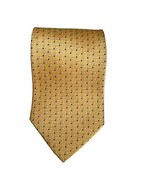 Guy LaRoche Vintage Gold With Black Mini Dot 100% Silk Tie - $45.40 CAD