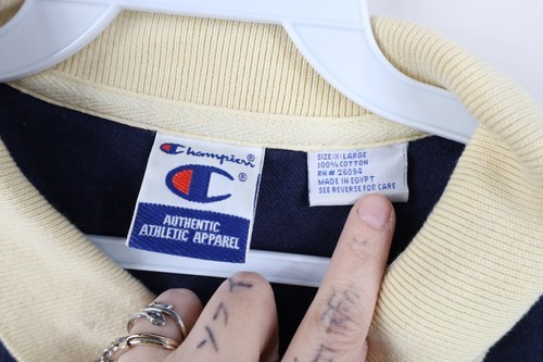 Vintage 90s Champion Mens Large Faded Notre Dame University Polo Shirt Blue Item image 10
