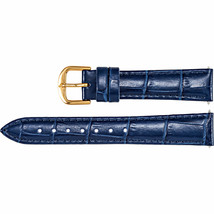 Ladies 14mm Regular Blue Leather Alligator Grain Padded Strap Band - £23.96 GBP