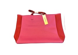 Summersalt Neoprene Tote Pink Hibiscus Red Lava Beach Bag Water Resistant - £18.42 GBP