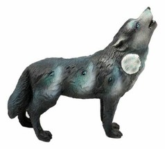 Full Moon Wolf Pack Native Tribal Howling Wolf Totem Spirit Figurine 6.25&quot;L - £21.22 GBP
