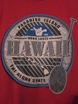Nwot - Hawaii Paradise Island Hang Loose Red Adult L Short Sleeve Tee - £11.84 GBP