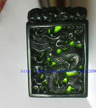 Free Shipping -  Real Green Jadeite Jade carved dragon charm pendant - £20.83 GBP