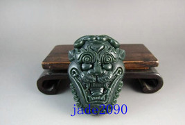 Free Shipping - AAA Natural Green jade Good luck Hand- carved Natural green Lion - £31.63 GBP
