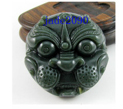 Free Shipping - Grade AAA Natural Green jade Good luck Hand- carved Natural gree - £31.93 GBP