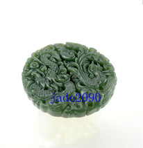 Free Shipping - AAA Green  jade Good luck Hand- carved Natural green Dragon and  - $19.99