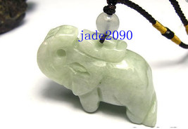 Free Shipping - Natural green Jadeite Jade carved Elephant charm Pendant - jade2 - £15.74 GBP