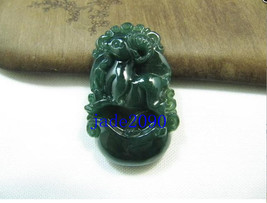 Free Shipping - dark green jade , Hand carved Natural green jadeite jade carved  - £15.84 GBP