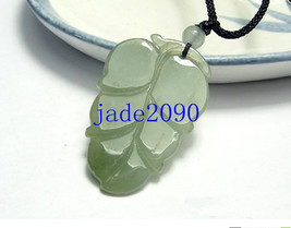 Free Shipping- Hand carved 100% Type AAA Natural dark Green Jadeite Jade carved  - £15.97 GBP