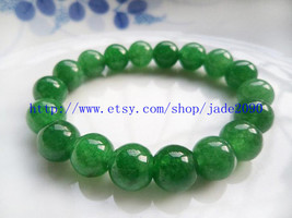 Free Shipping - 100% Nice Natural Green Jadeite Jade charm beaded jade B... - $19.99