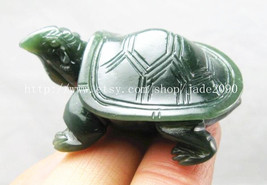 Free Shipping - Real Natural dark green jade jadeite carved Turtle  / tortoise - £31.96 GBP