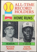 1979 Topps All-Time Record Holders: Home Runs Roger Maris/Hank Aaron #413 - £3.08 GBP