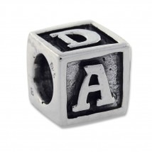 Silver Baby Block Charm Bead by Biagi fits all bracelets including Pandora! - $7.00
