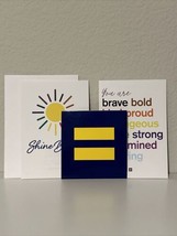 Human Rights Campaign Bundle of 2 Cards/Envelope &amp; Vinyl Decal Sticker LGBTQ HRC - £7.30 GBP