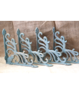 4 Cast Iron Octopus Brackets Nautical Garden Braces Shelf Corbels Ocean ... - $827.35 MXN