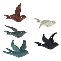 Set of 5 Cast Iron Distressed Finish Flying Birds Decorative Wall Decor - £34.91 GBP+