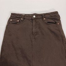 Gap Icon Skirt Maxi Womens Brown Denim Split Front Boho Retro Preppy Size 8 Tall image 11