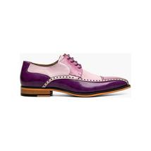 Stacy Adams Plaza Modified Cap Toe Oxford Shoes Leather Purple Multi 25608-540 image 2