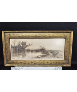 Antique 1889 I.M. Rosenberg Etching River Scene Framed Jelenek J. Jacobs... - $2,959.37 MXN