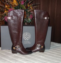 Vince Camuto Boots Bocca CHESTNUT-Black Over-the-Knee Elastic Calf Sz 5 New - £116.90 GBP