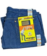 40x34 Wrangler Mens Blue Jeans Denim Cowboy Cut Original Fit Pro Rodeo - $59.34