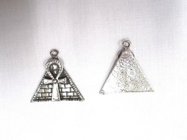 Cultural Egyptian Pyramid With Eternal Life Ankh Silver Pewter Pendant Necklace - £8.03 GBP