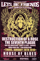 Destruction Of A Rose /The Seventh Plague @ House  Of Blues Promo Card - £2.34 GBP
