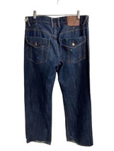 AKOO  Denim Jeans Mens Size 34x30 Dark Wash Cotton Zip Fly - £27.60 GBP
