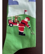 Men&#39;s Socks Golfing Santa Clause Deer Driving the Cart Hat Size 6-12 st183 - £8.99 GBP