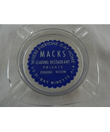 MACKS Restaurant Ashtray dining Bay Minette Alabama Glass 4.75&quot; - $16.26 CAD