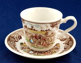 Johnson Bros Neighbors Cup &amp; Saucer Barn Raising New Rural Scenes England - £4.78 GBP