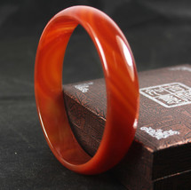 Free Shipping - Natural red agate / Carnelian charm bangle custom size 52mm - 70 - £23.63 GBP