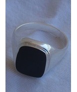Onyx men silver ring D - $530.59 MXN