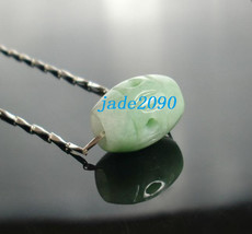 Free Shipping - Hand carved Natural real Green jadeite jade Football / Ball char - £15.63 GBP