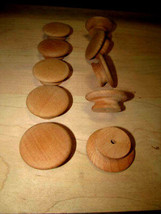 50 BRAND NEW UNFINISHED BEECH 2&quot; ROUND WOOD CABINET KNOBS / PULLS K4 - £31.93 GBP