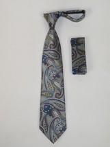 Men's Vito Rofolo From Italy Tie Hankie Gift Boxed 100% Silk VR-34 Brown Paisley image 2