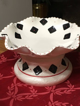 Ceramic Compote. &quot;Winner&#39;s Collection&quot; Small Pedestal Bowl, in Diamonds - £127.49 GBP