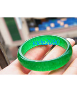 FREE SHIPPING Natural  green  jade bangle (  custom size Diameter 54mm -... - £43.84 GBP