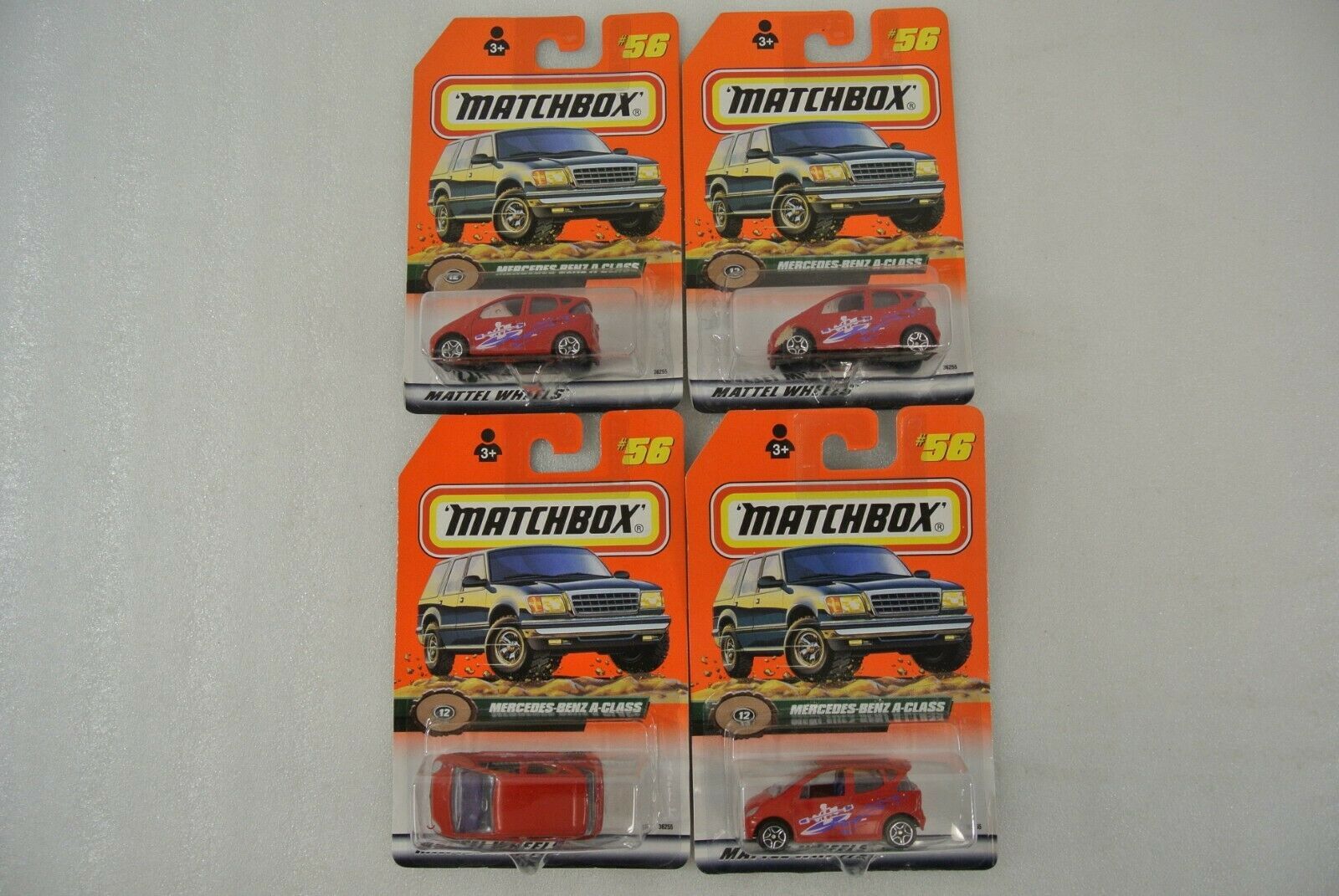 Primary image for Matchbox Mercedes-Benz A-Class #56 36255 New on Card Diecast Car Lot of 4 1998