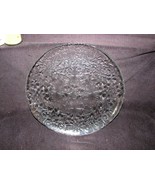 Vintage Cake Platter, Clear Glass Snow Flake Pattern 13&quot; Ruffled Edge - £21.67 GBP