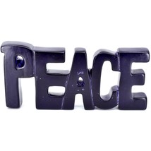 Vaneal Group Hand Carved Soapstone Purple PEACE Free-Standing Word Sign Decor - £7.95 GBP
