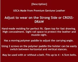 Fits EAA Windicator 357 Magnum 6-Shot 6”BBL Leather Paddle Holster #1522# RH image 7