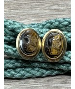 Vintage 12k Gold Filled Cameo Cufflink Cuff Links Roman Spartan Warrior ... - $40.55 CAD