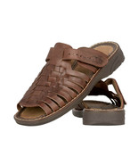 Mens Genuine Brown Chedron Authentic Mexican Huaraches Slides Fisherman ... - $759.32 MXN