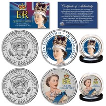 Queen Elizabeth Ii 1926-2022 U.S. Jfk Half Dollar 2-Coin Set Remember The Queen - £12.66 GBP
